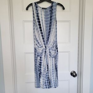 THML tie dye drape front sleeveless dress size small